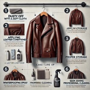 A visual guide for taking care of a leather