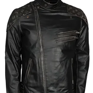 Men's Distressed Black Leather Jacket | Stylish Vintage Outerwear