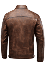 Vintage style genuine leather biker jacket – back view