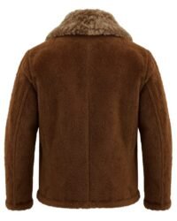 back view brown fur & shearling jacket men