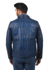 Men’s Blue Leather Jacket