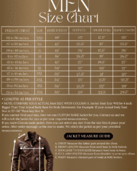 men size chart