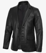 Men’s Black Leather Blazer