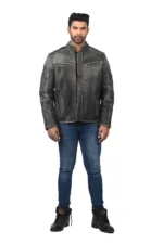 Men’s Black Washed Leather Jacket