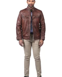 Men’s Brown Biker Leather Jacket