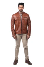 Men’s Brown Quilted Leather Jacket