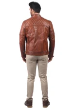 Men’s Brown Quilted Leather Jacket