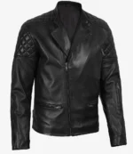 Men’s Quilted Black Leather Biker Jacket
