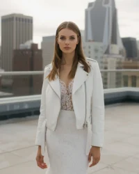 White Bridal Leather Jacket