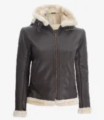 Women’s Brown Shearling Leather Jacket