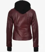 Women’s Burgundy Leather Jacket