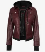 Women’s Burgundy Leather Jacket