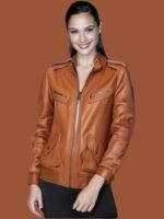 Gal Gadot Inspired Brown Leather Jacket