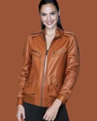 Gal Gadot Inspired Brown Leather Jacket