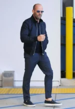 Jason Statham inspired black bomber jacket