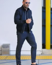 Jason Statham inspired black bomber jacket