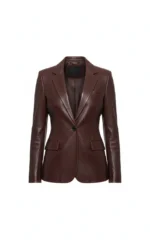 Scarlett Johansson Inspired Brown Leather Blazer