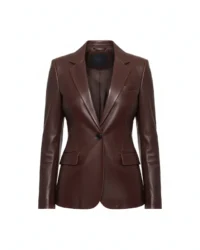 Scarlett Johansson Inspired Brown Leather Blazer