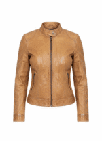 Scarlett Johansson Inspired Tan Leather Jacket