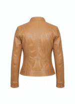 Scarlett Johansson Inspired Tan Leather Jacket