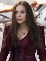 Wanda Maximoff Inspired Maroon Leather Blazer